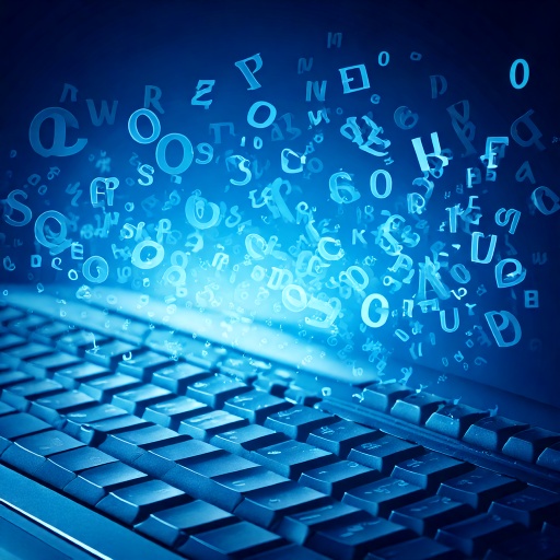 Image for Prompt Engineering Showing letters floating above keyboard